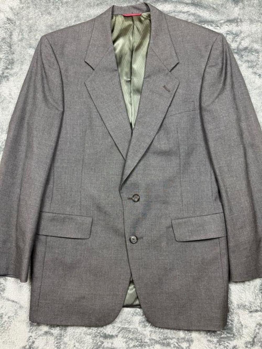 Hart Schaffner Marx Blazer Mens 44 Gray Wool Sport Coat 2 Button Micron 2000